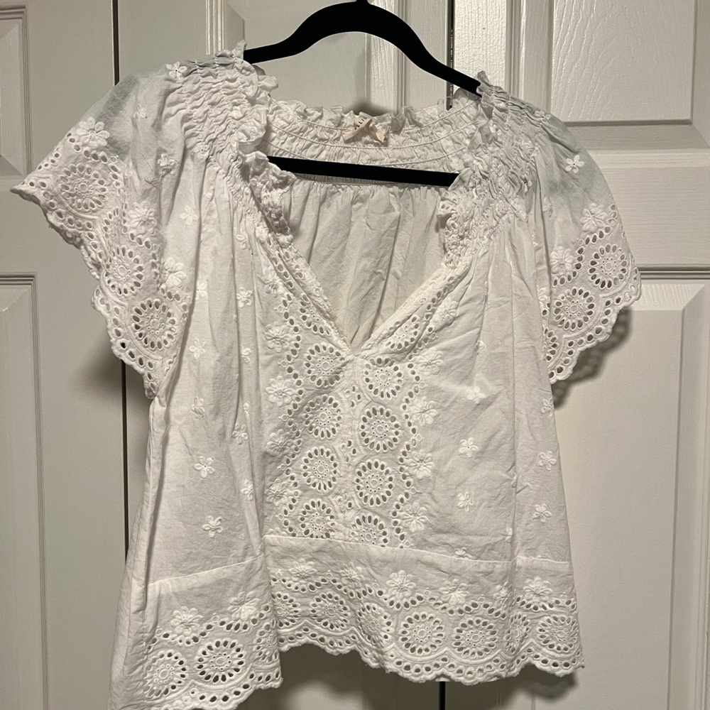 Ellison Cropped Eyelet Top